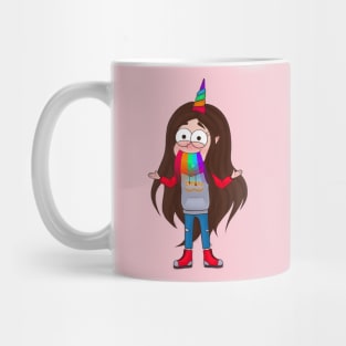 Cute Unicorn Girl Throwing Up Rainbow Mug